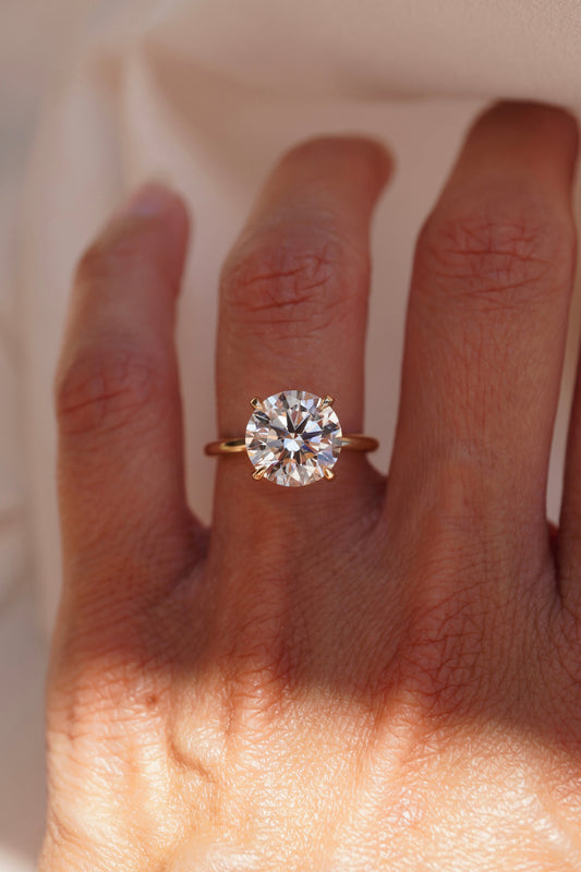 2 CT Round Three Stones Lab Grown Diamond Engagement Ring