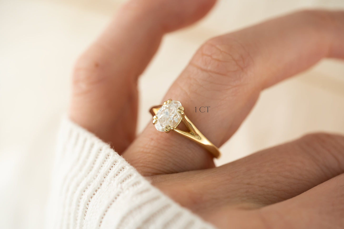 Marquise Shaped Three Stone Lab Grown Diamond Engagement Ring