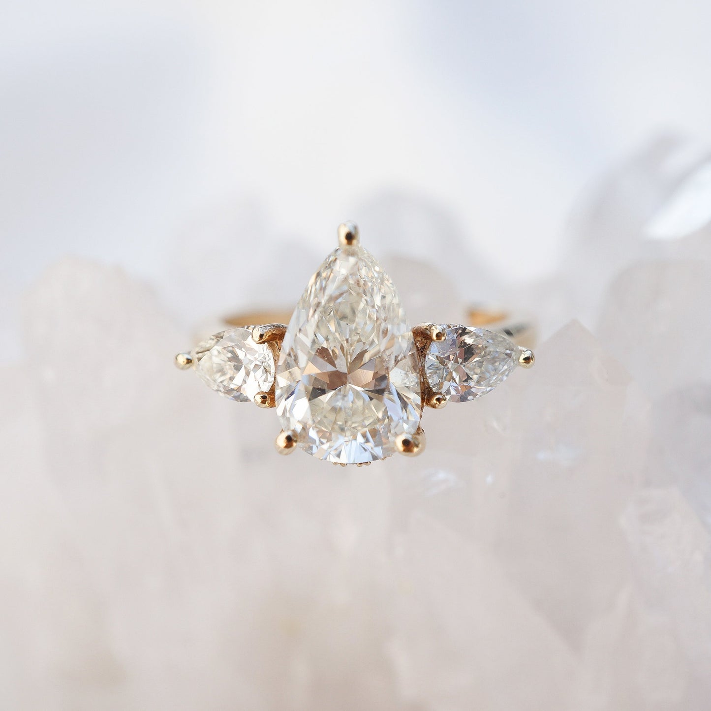 2 CT Round Three Stones Lab Grown Diamond Engagement Ring