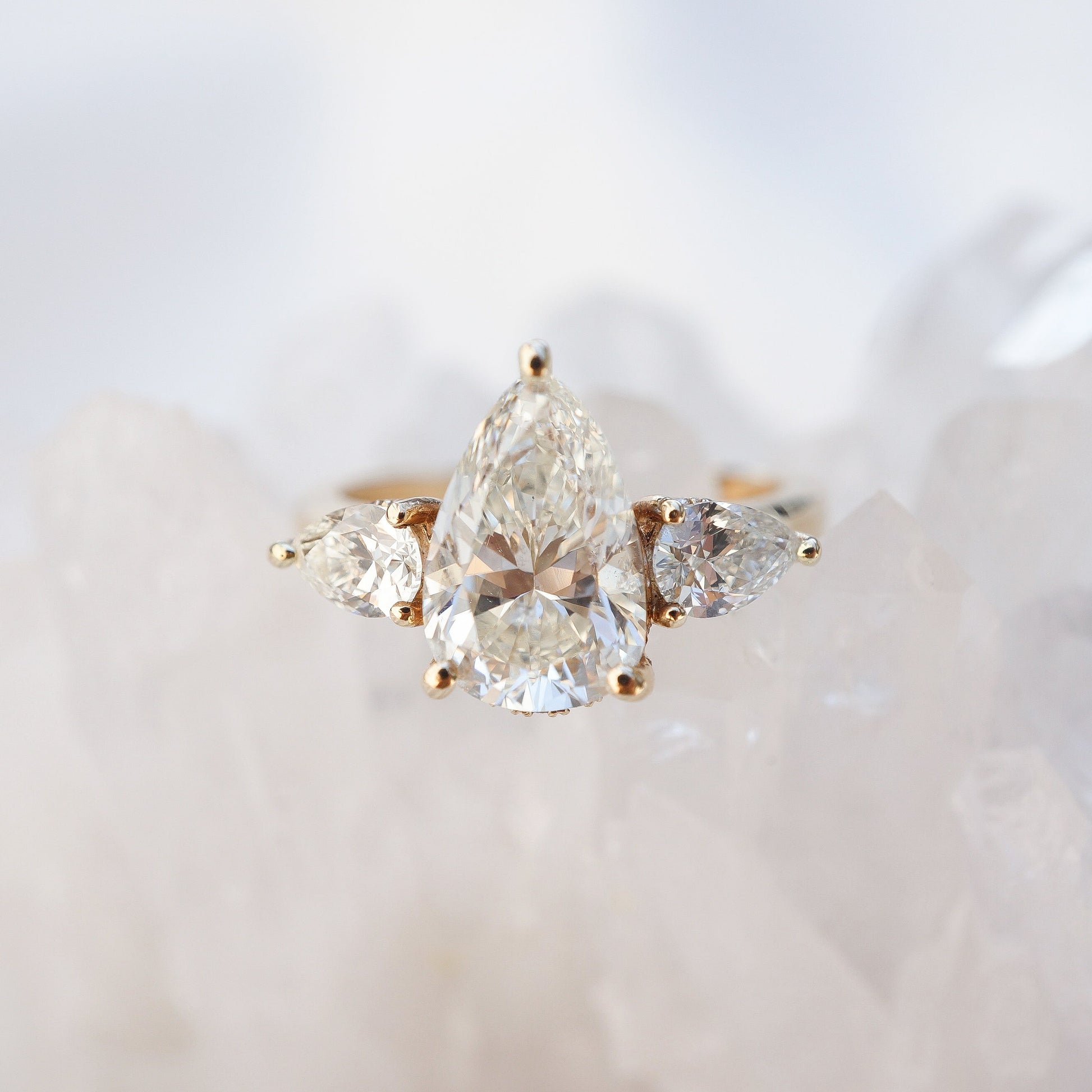 2 CT Round Three Stones Lab Grown Diamond Engagement Ring