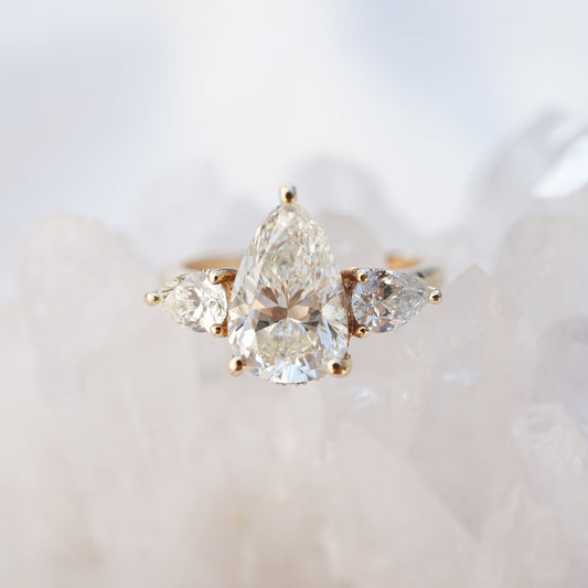 2 CT Round Three Stones Lab Grown Diamond Engagement Ring