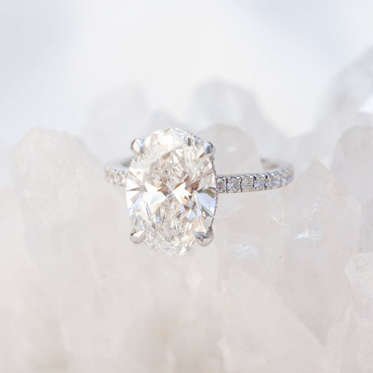 2 CT Round Three Stones Lab Grown Diamond Engagement Ring