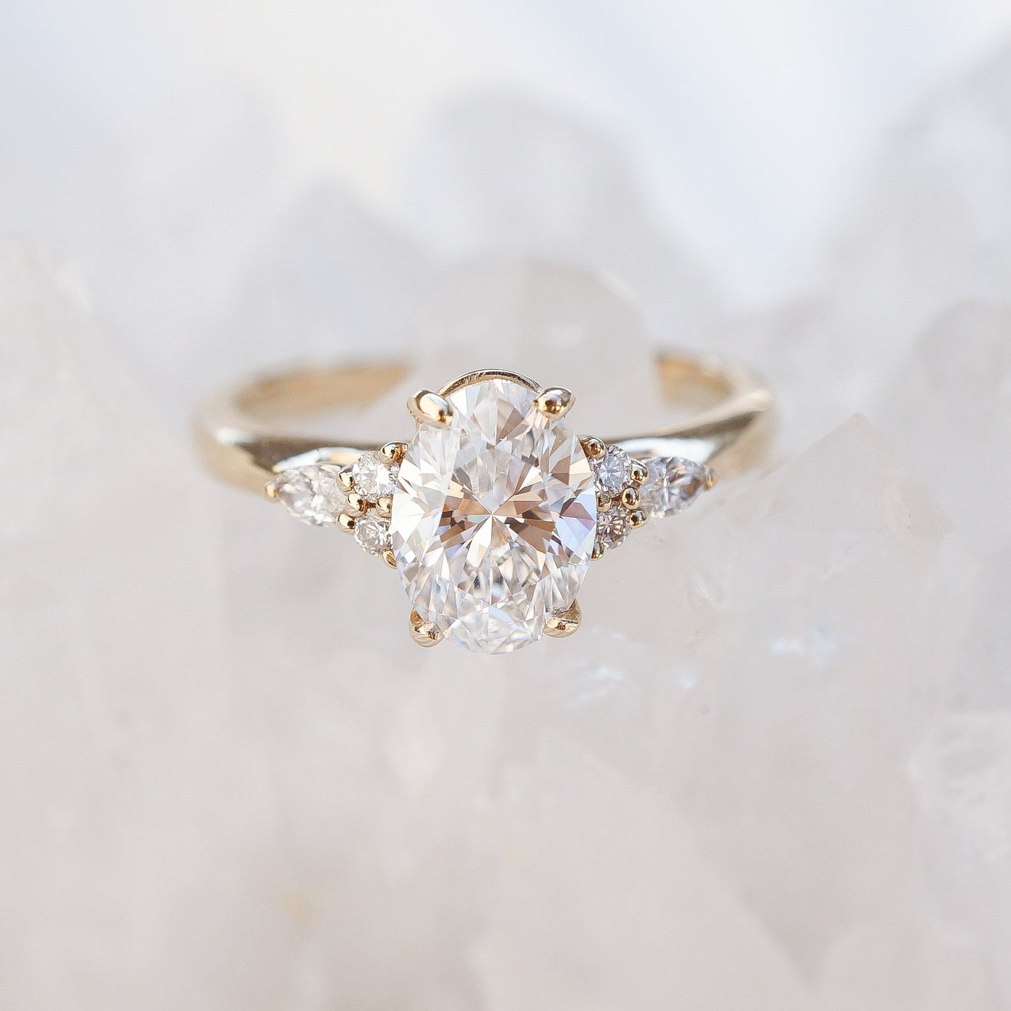2 CT Round Three Stones Lab Grown Diamond Engagement Ring