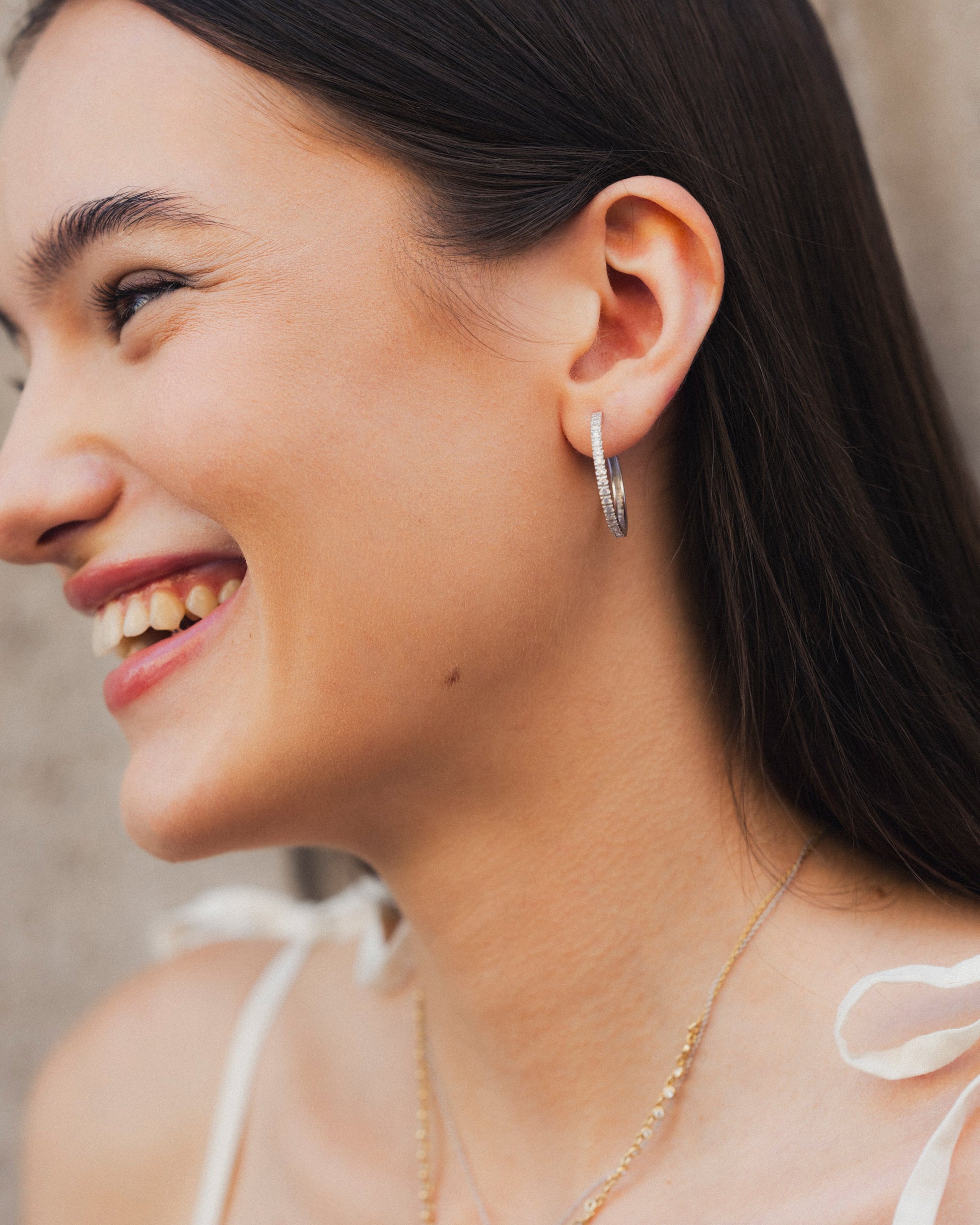 1.0 CT Round Bezel Solitaire Lab Grown Diamond Earrings