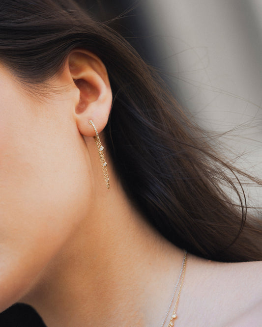 1.0 CT Round Bezel Solitaire Lab Grown Diamond Earrings