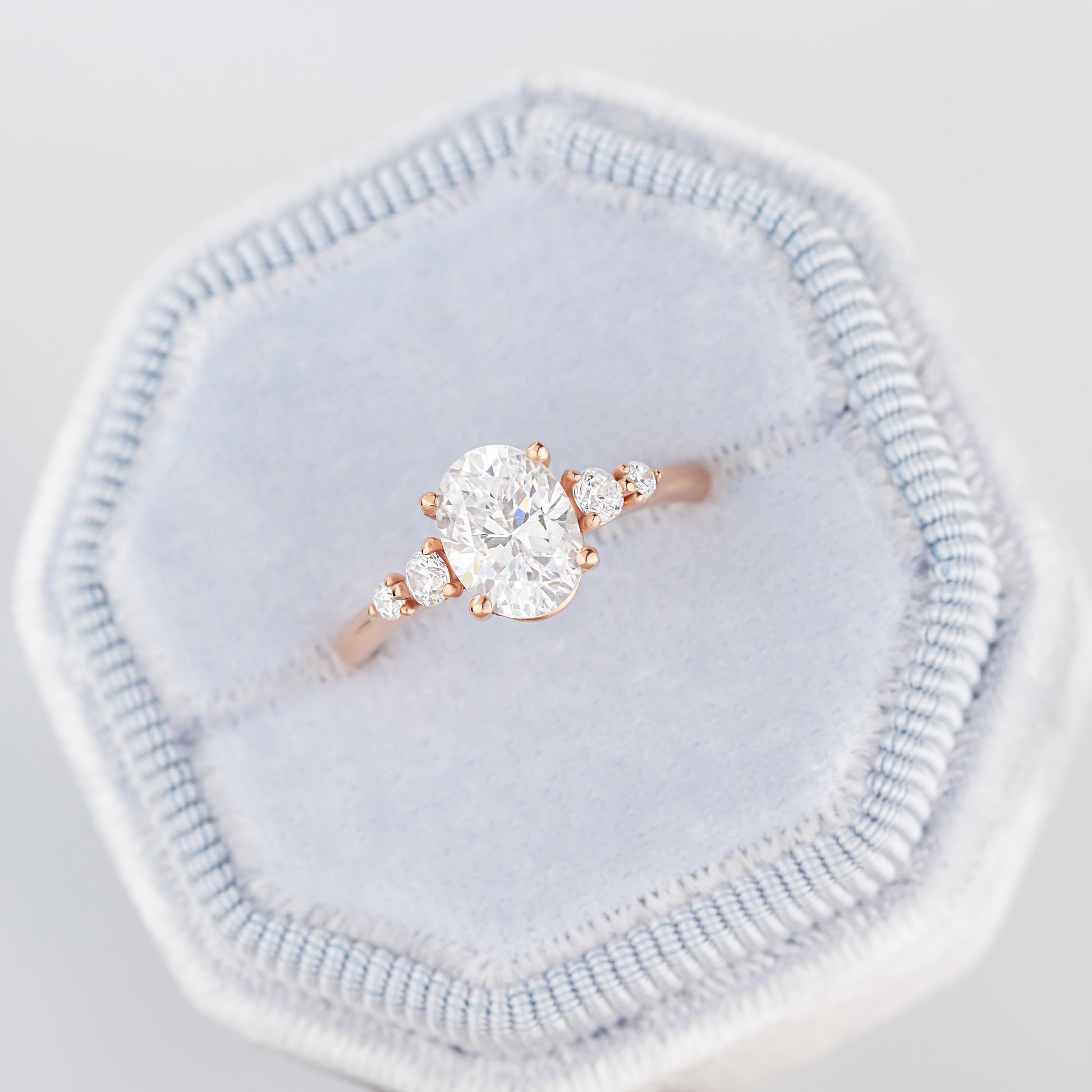 2 CT Round Three Stones Lab Grown Diamond Engagement Ring
