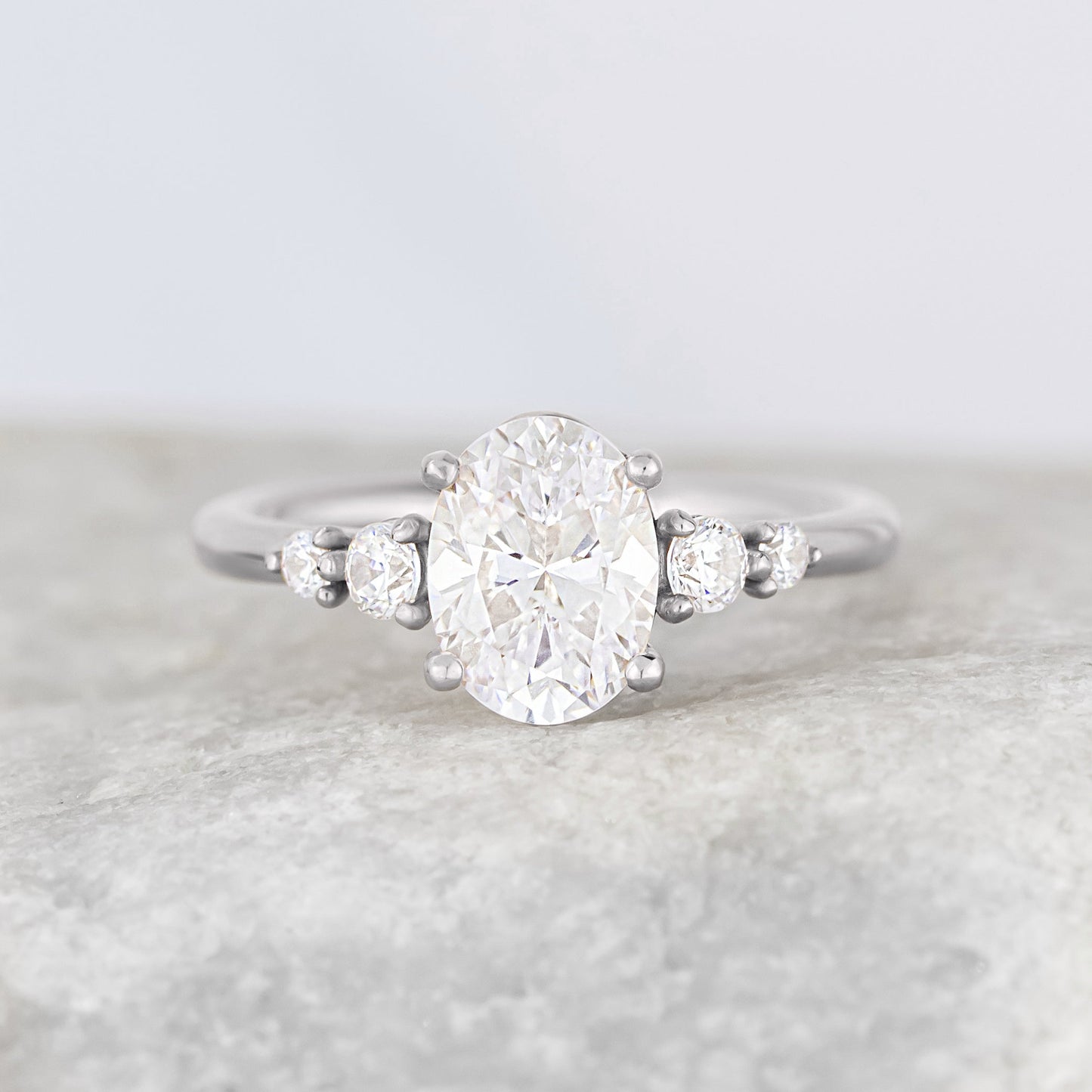 2 CT Round Three Stones Lab Grown Diamond Engagement Ring