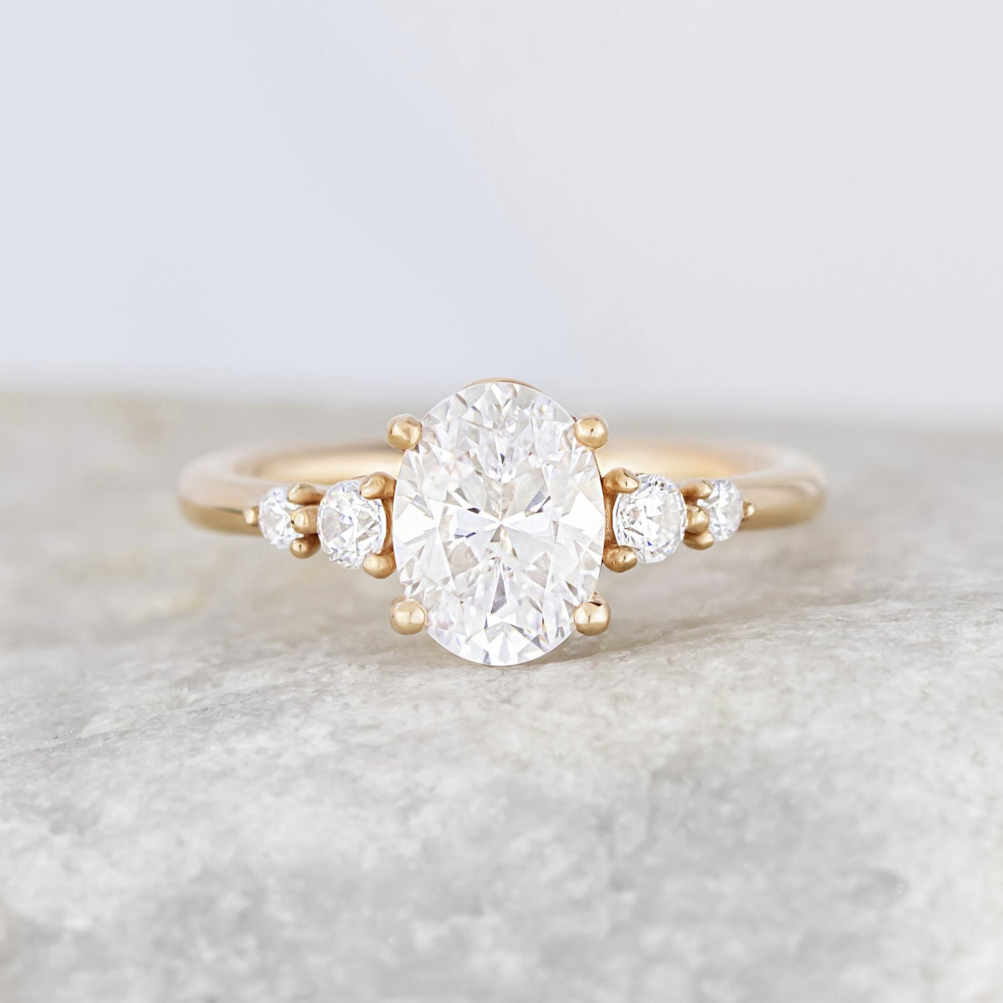 2 CT Round Three Stones Lab Grown Diamond Engagement Ring