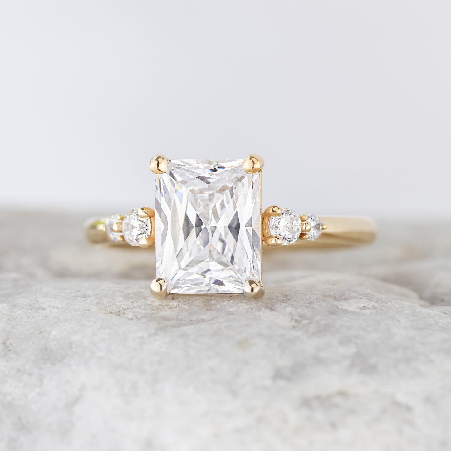 2 CT Round Three Stones Lab Grown Diamond Engagement Ring