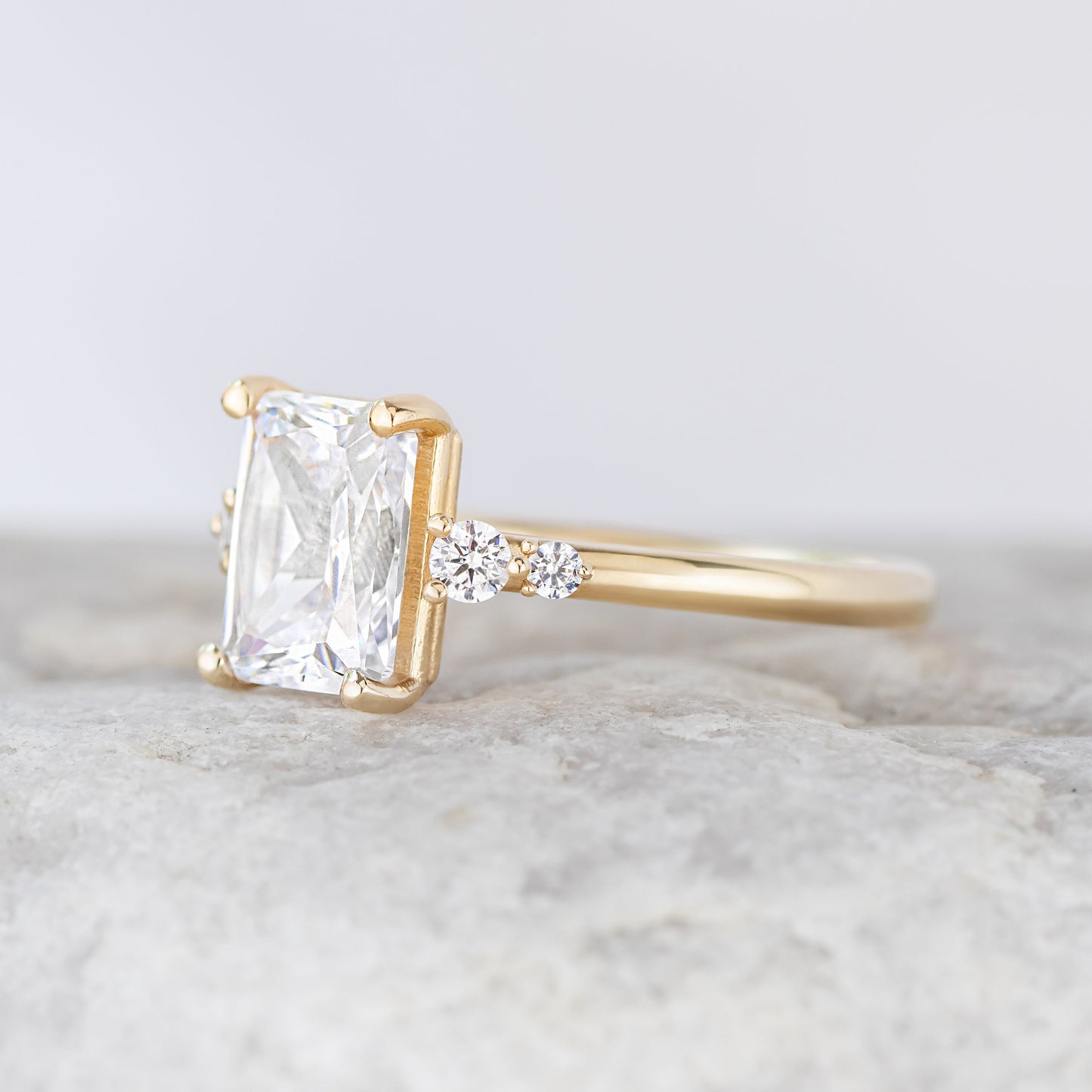 2 CT Round Three Stones Lab Grown Diamond Engagement Ring