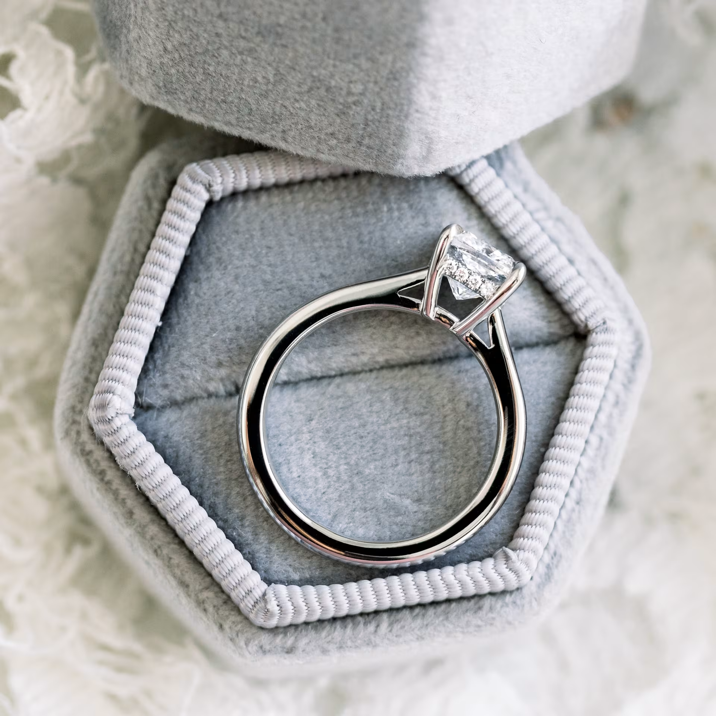 Marquise Cut Cluster Styled Lab Grown Diamond Engagement Ring
