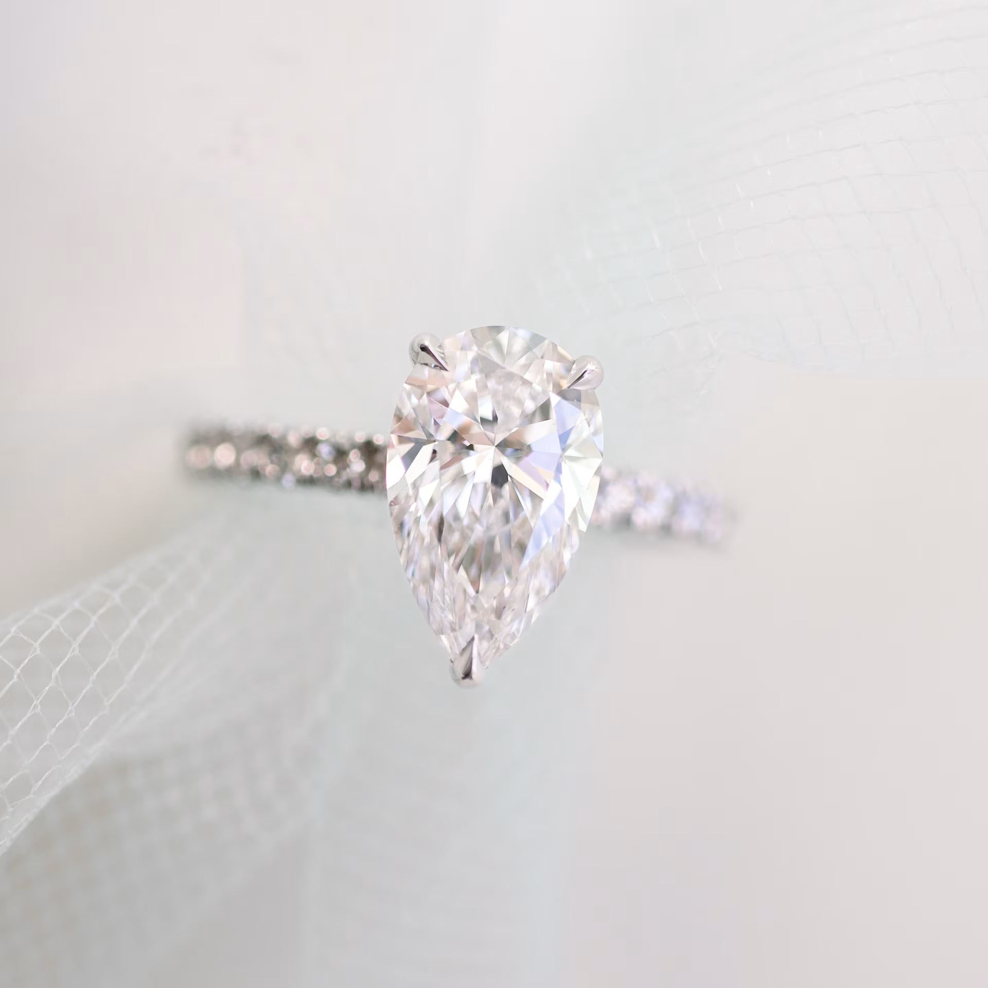 Marquise Cut Cluster Styled Lab Grown Diamond Engagement Ring