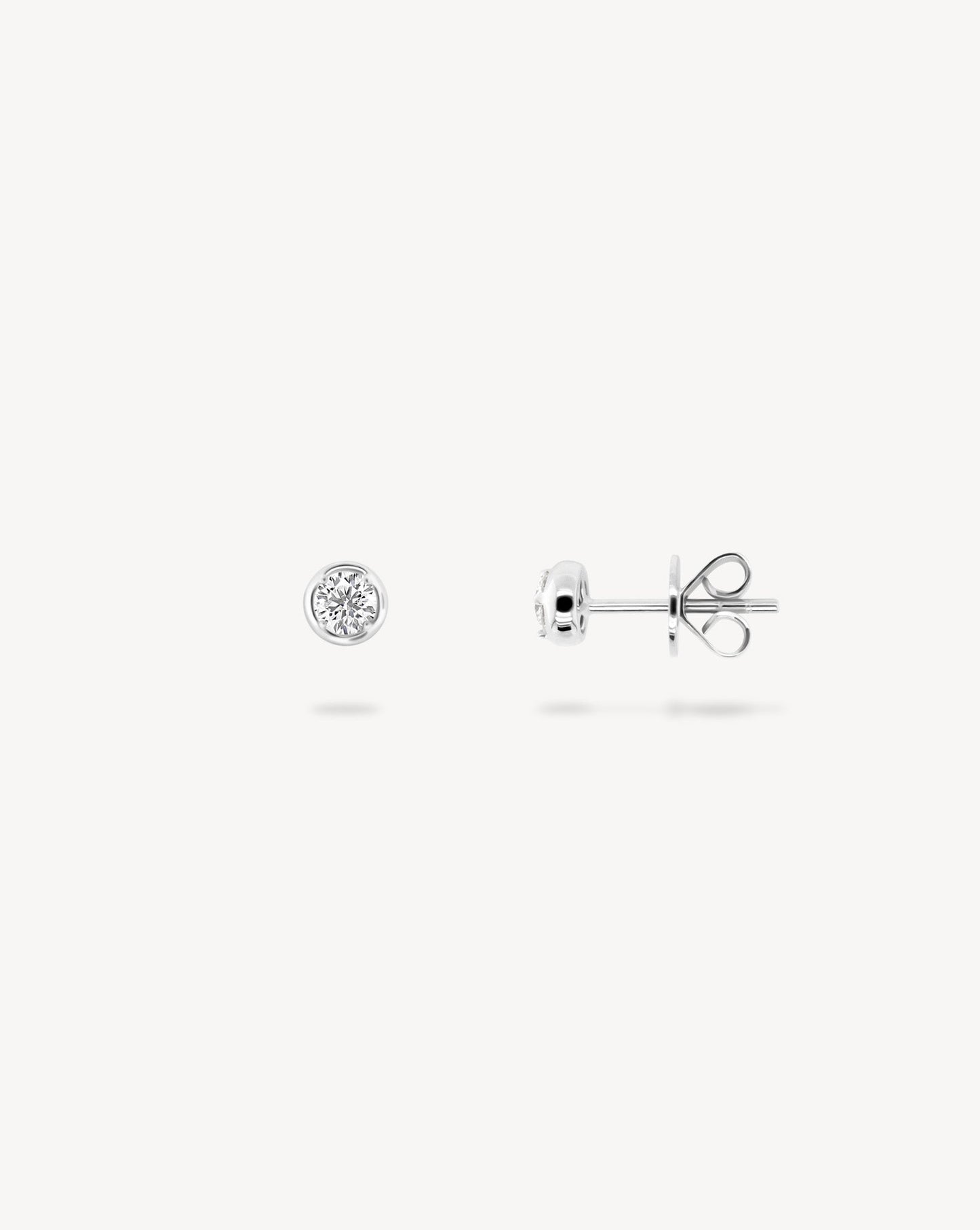 1.0 CT Round Bezel Solitaire Lab Grown Diamond Earrings