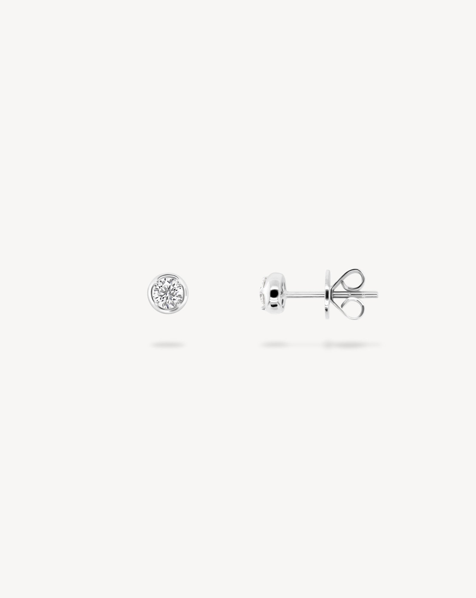 1.0 CT Round Bezel Solitaire Lab Grown Diamond Earrings