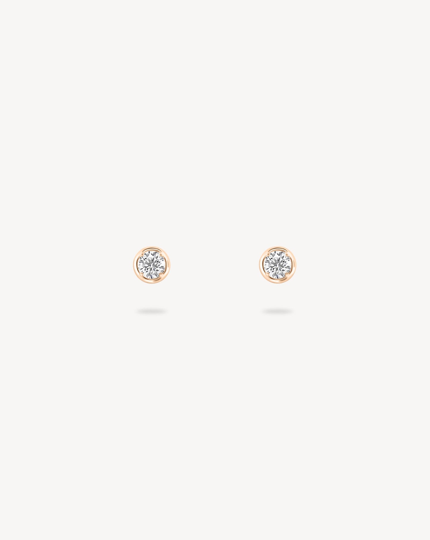 1.0 CT Round Bezel Solitaire Lab Grown Diamond Earrings