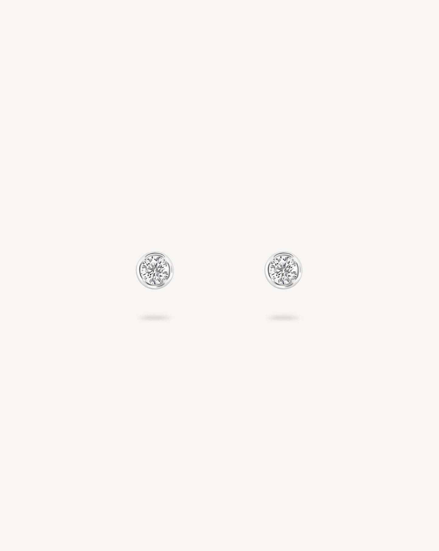 1.0 CT Round Bezel Solitaire Lab Grown Diamond Earrings