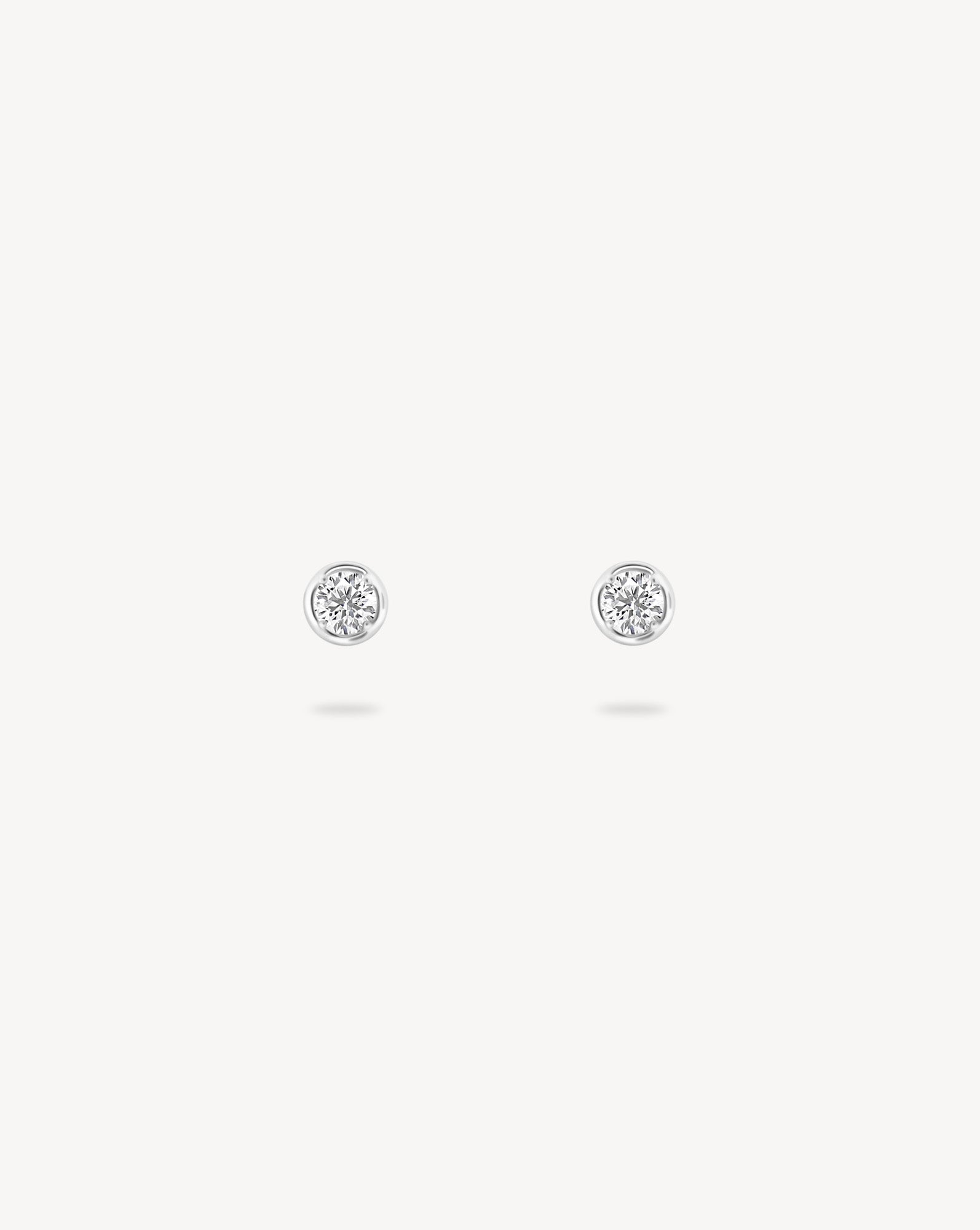 1.0 CT Round Bezel Solitaire Lab Grown Diamond Earrings