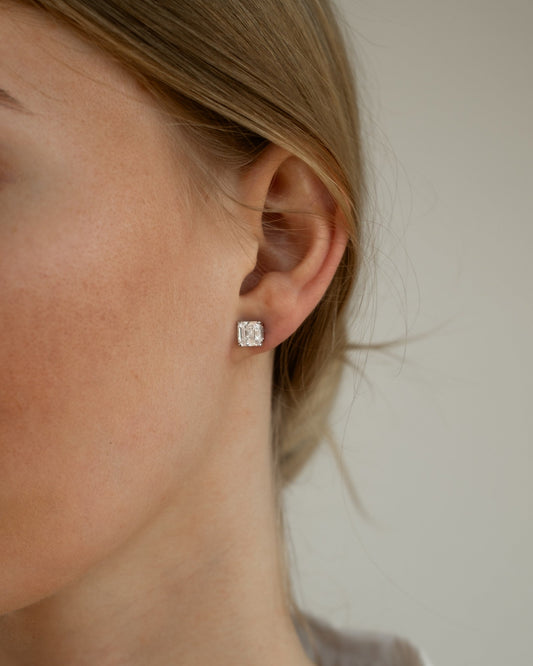 1.0 CT Round Bezel Solitaire Lab Grown Diamond Earrings