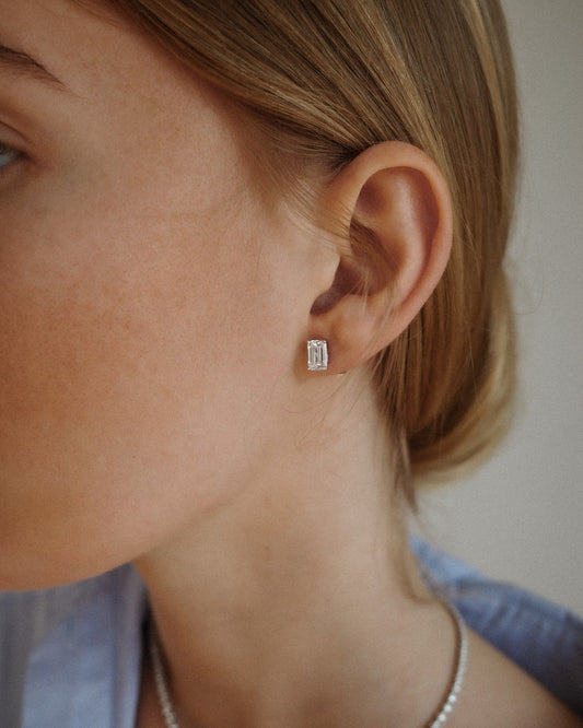 1.0 CT Round Bezel Solitaire Lab Grown Diamond Earrings