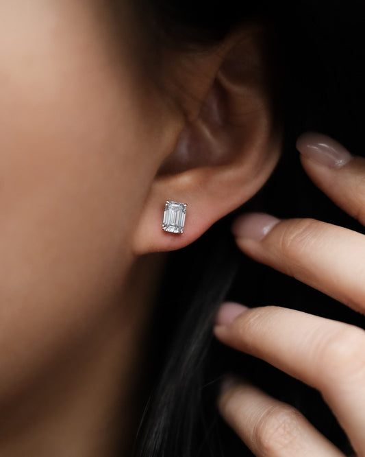 1.0 CT Round Bezel Solitaire Lab Grown Diamond Earrings