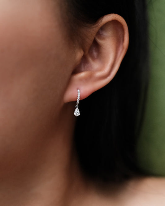 1.0 CT Round Bezel Solitaire Lab Grown Diamond Earrings