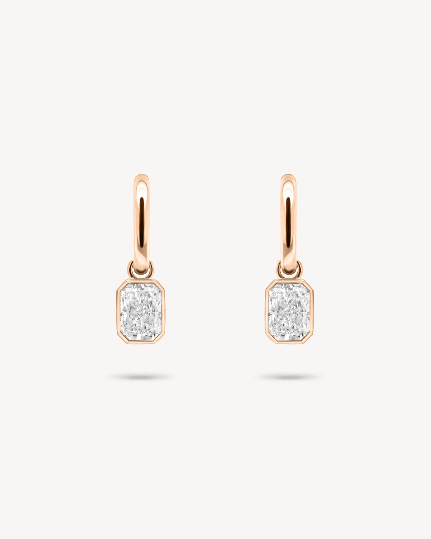 1.0 CT Round Bezel Solitaire Lab Grown Diamond Earrings