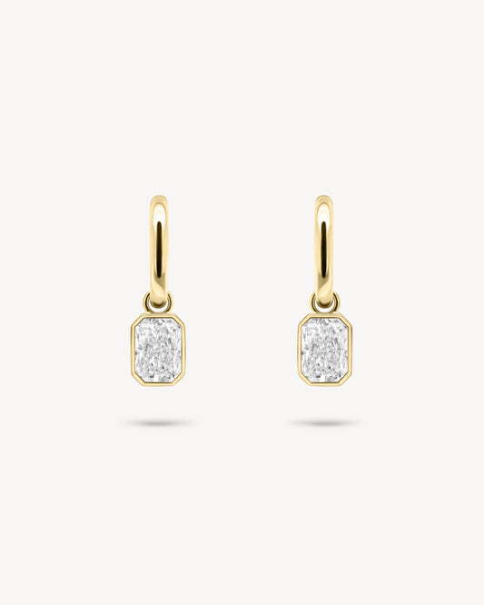 1.0 CT Round Bezel Solitaire Lab Grown Diamond Earrings