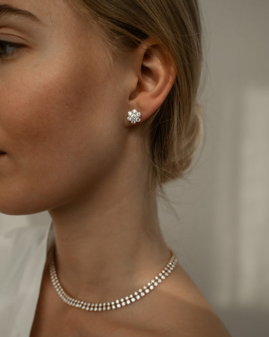 1.0 CT Round Bezel Solitaire Lab Grown Diamond Earrings