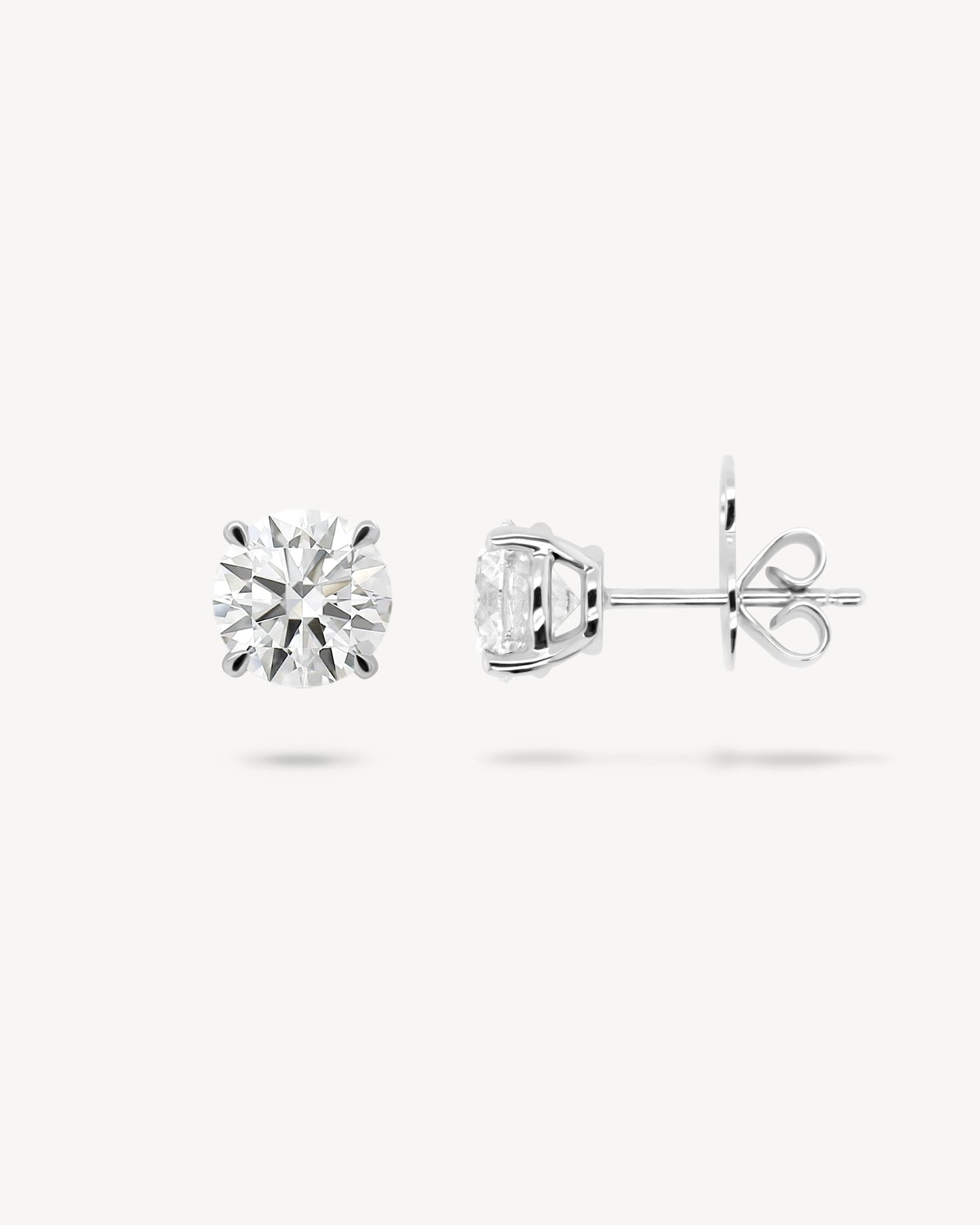 1.0 CT Round Bezel Solitaire Lab Grown Diamond Earrings