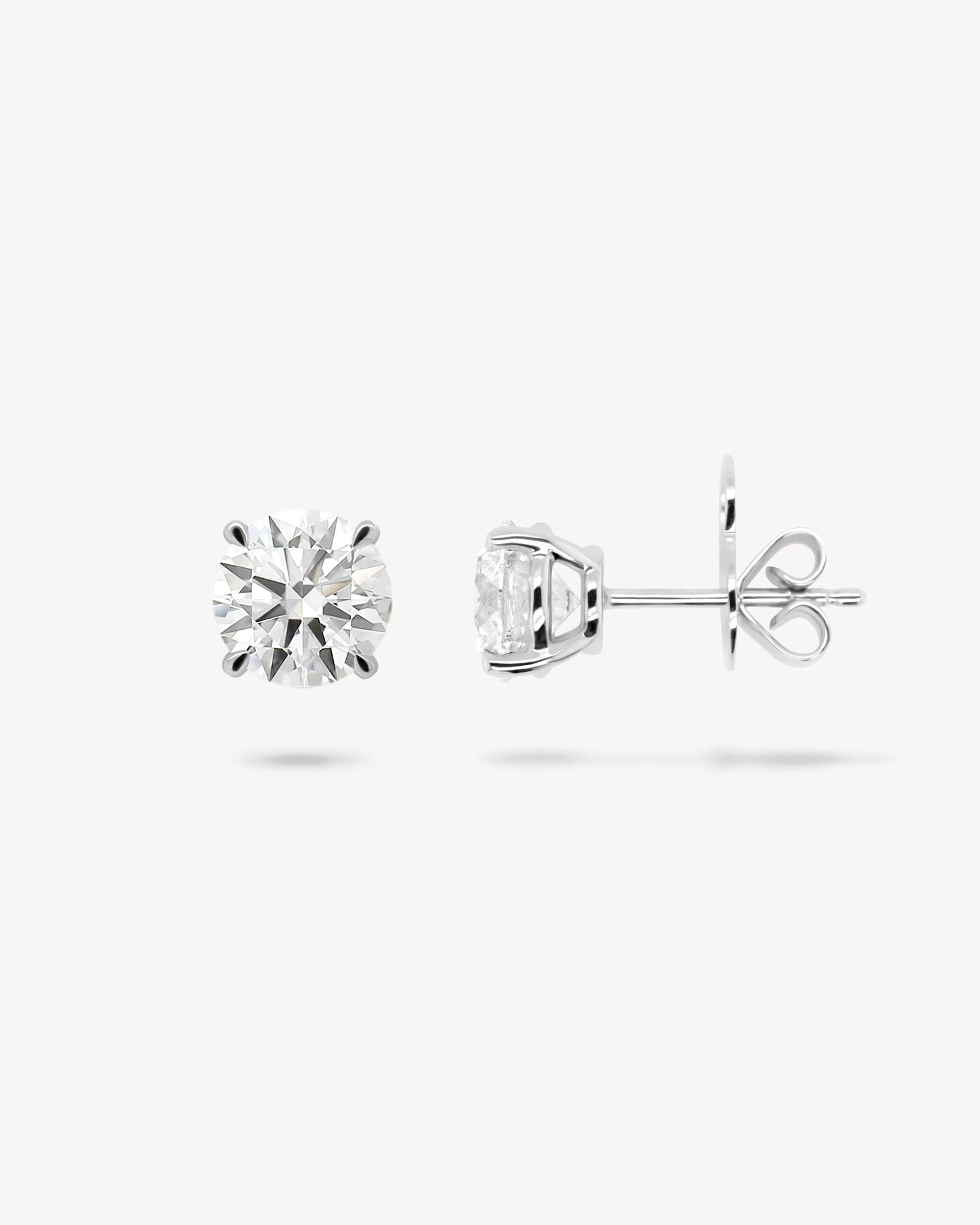 1.0 CT Round Bezel Solitaire Lab Grown Diamond Earrings