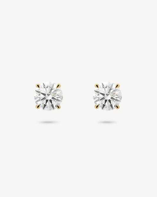 1.0 CT Round Bezel Solitaire Lab Grown Diamond Earrings
