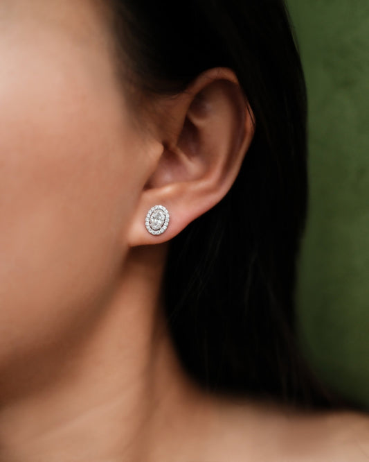 1.0 CT Round Bezel Solitaire Lab Grown Diamond Earrings