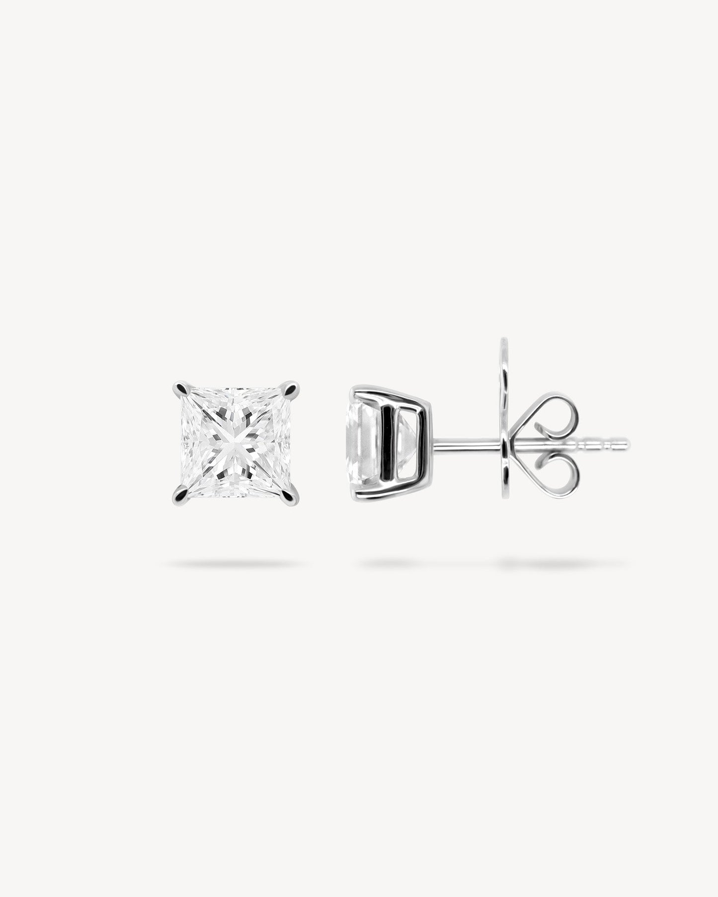1.0 CT Round Bezel Solitaire Lab Grown Diamond Earrings