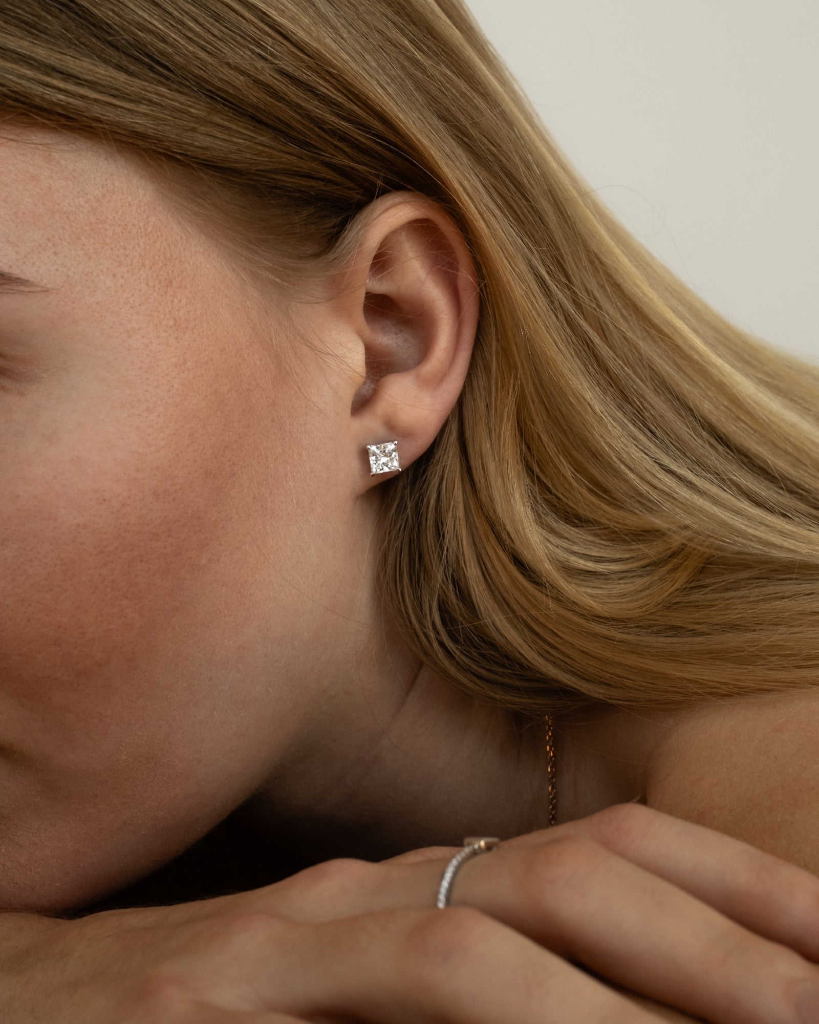 1.0 CT Round Bezel Solitaire Lab Grown Diamond Earrings