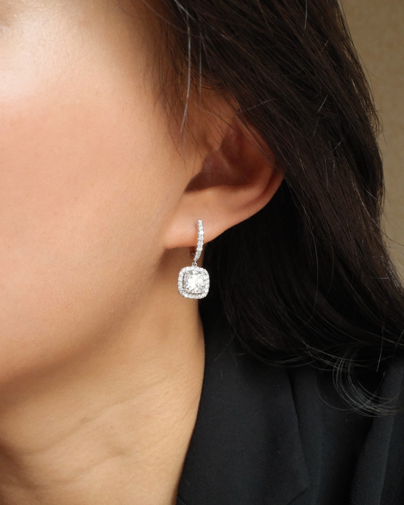 1.0 CT Round Bezel Solitaire Lab Grown Diamond Earrings