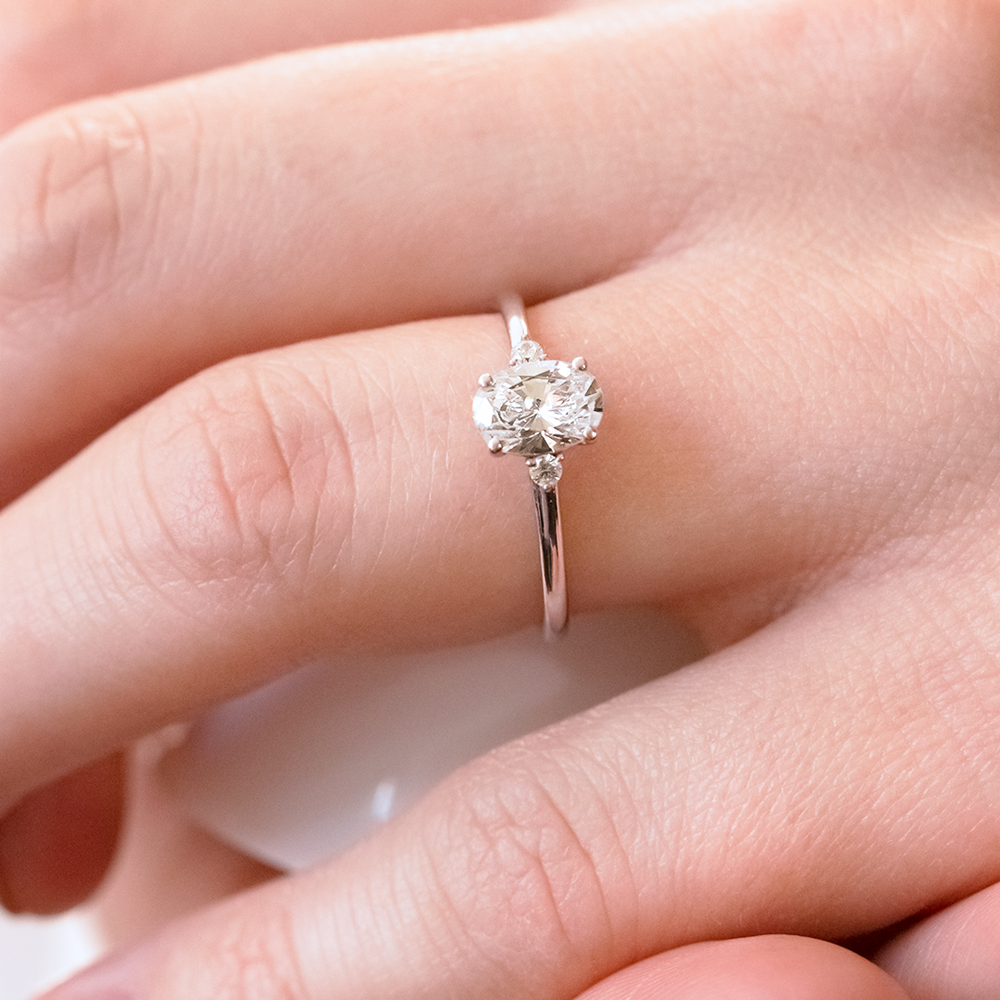 2 CT Round Three Stones Lab Grown Diamond Engagement Ring