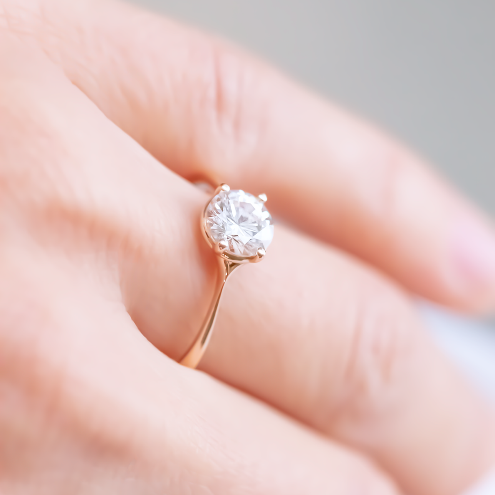 2 CT Round Three Stones Lab Grown Diamond Engagement Ring