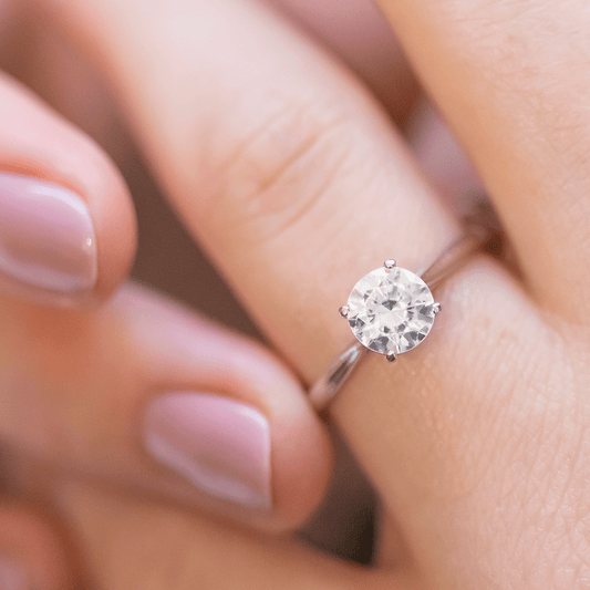 2 CT Round Three Stones Lab Grown Diamond Engagement Ring