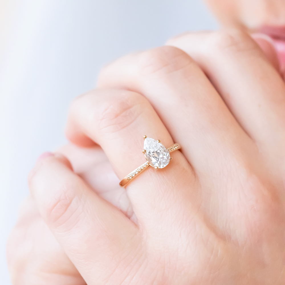 2 CT Round Three Stones Lab Grown Diamond Engagement Ring