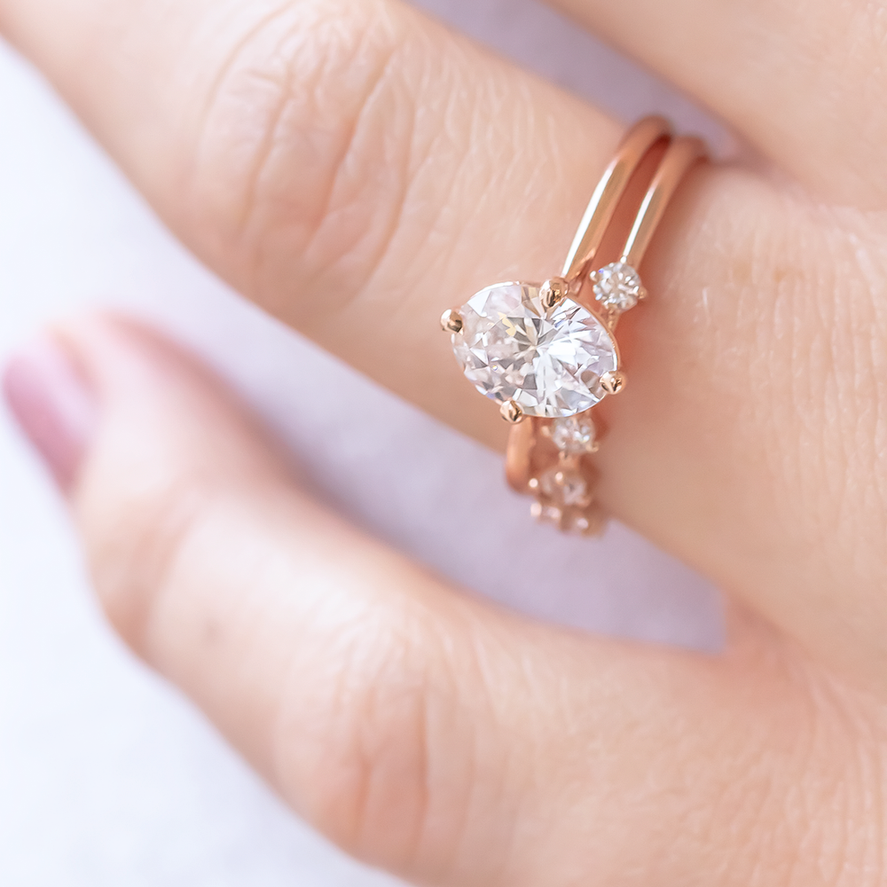 2 CT Round Three Stones Lab Grown Diamond Engagement Ring