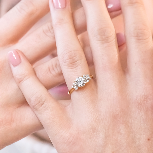 2 CT Round Three Stones Lab Grown Diamond Engagement Ring