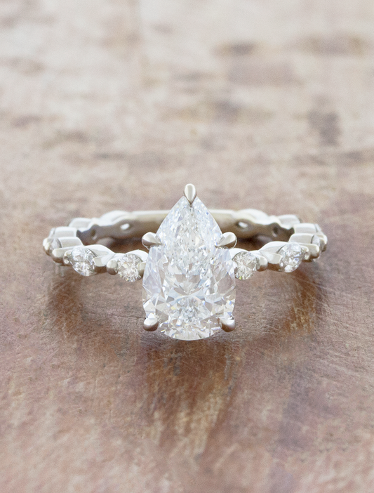 2 CT Round Three Stones Lab Grown Diamond Engagement Ring