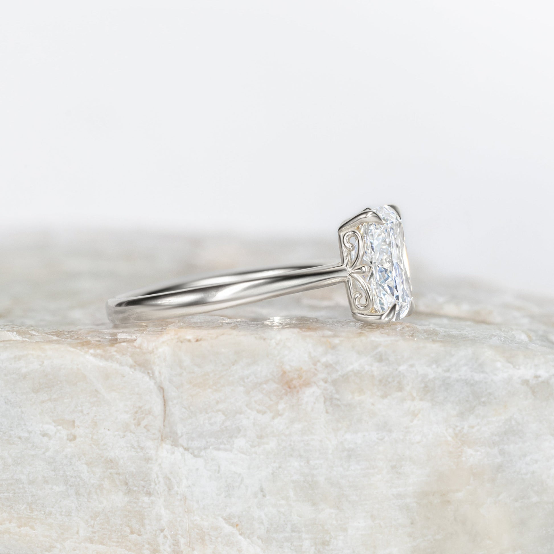 2 CT Round Three Stones Lab Grown Diamond Engagement Ring
