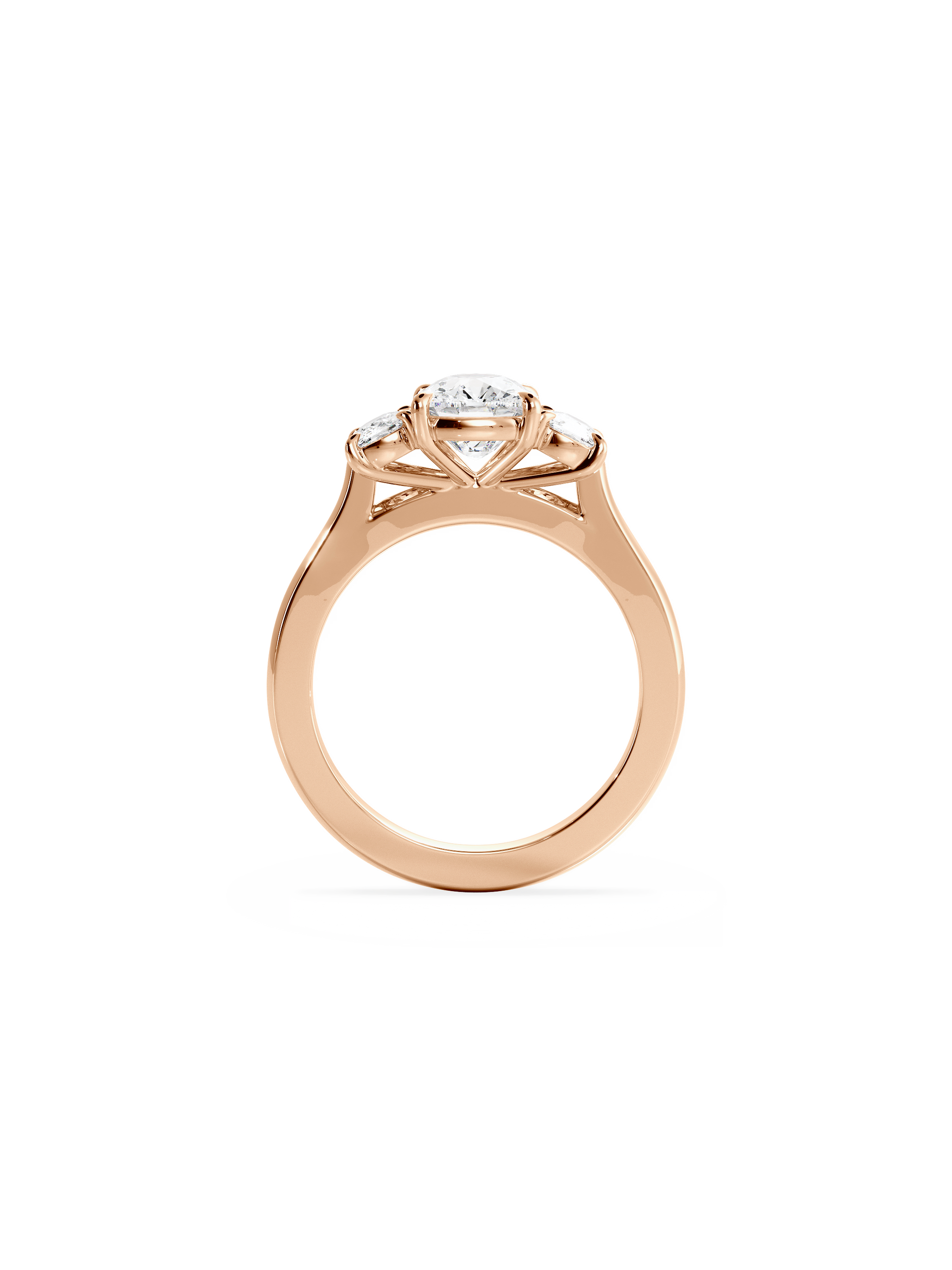 2 CT Round Three Stones Lab Grown Diamond Engagement Ring