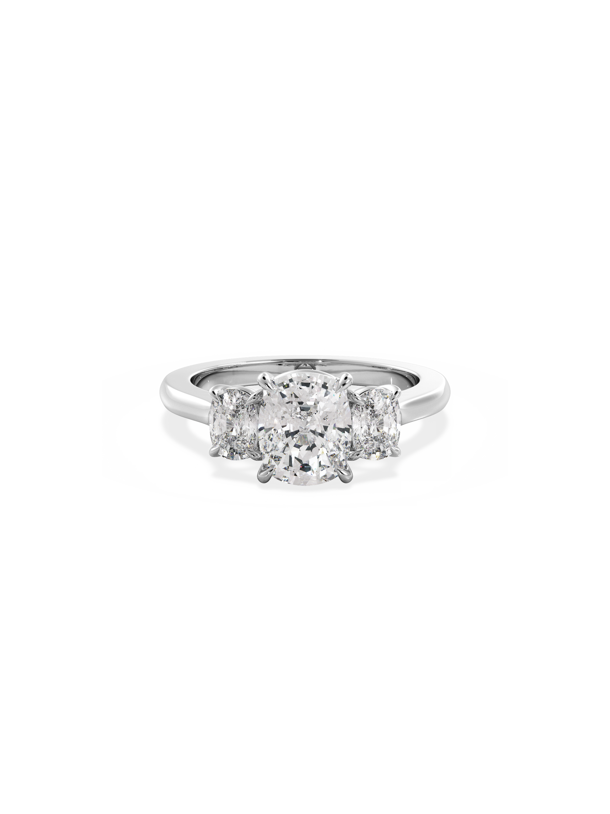 2 CT Round Three Stones Lab Grown Diamond Engagement Ring