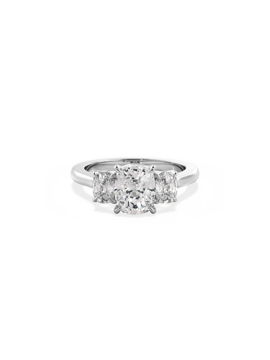 2 CT Round Three Stones Lab Grown Diamond Engagement Ring