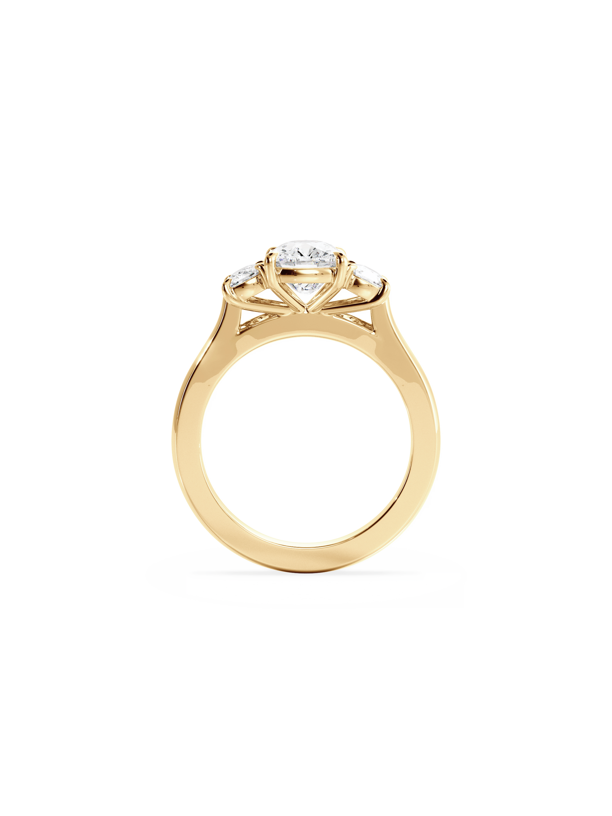 2 CT Round Three Stones Lab Grown Diamond Engagement Ring