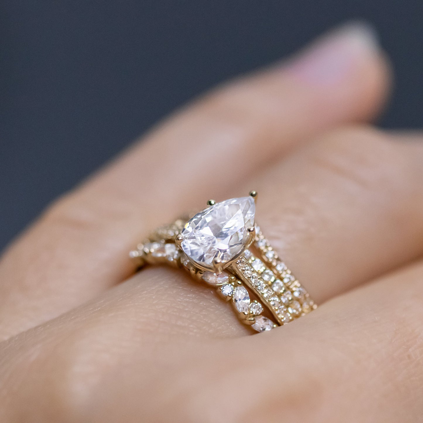 2 CT Round Three Stones Lab Grown Diamond Engagement Ring
