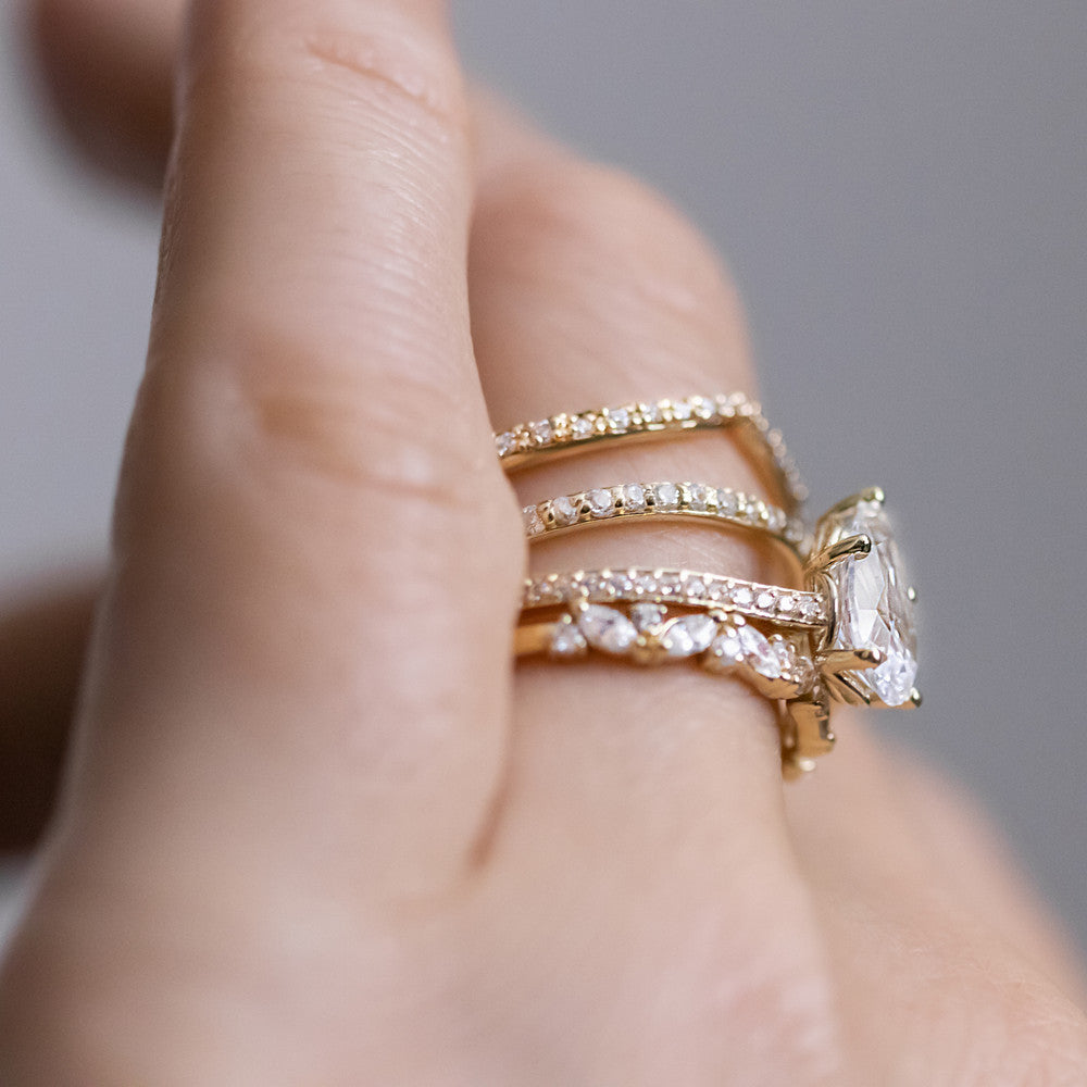 2 CT Round Three Stones Lab Grown Diamond Engagement Ring