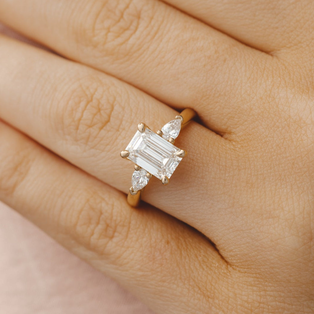 2 CT Round Three Stones Lab Grown Diamond Engagement Ring